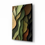 Wood Grain and Leaf Layers Organic Glass Wall Art