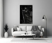 Cosmic Knight Silhouette Monochrome Glass Wall Art