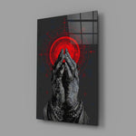 Praying Hands Red Mandala Glass Wall Art