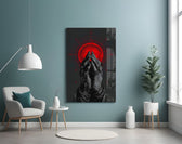 Praying Hands Red Mandala Glass Wall Art
