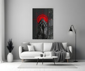 Praying Hands Red Mandala Glass Wall Art
