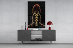 Spartan Helmet Spine Crest Dark Glass Wall Art