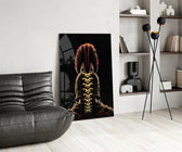 Spartan Helmet Spine Crest Dark Glass Wall Art