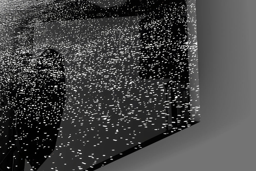Lone Figure Before the Black Hole Glass Wall Art