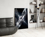 Cosmic Hands Reaching Across a Black Hole Glass Wall Art