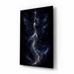 Celestial Mermaid Reaching for a Star Glass Wall Art