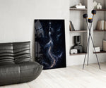 Celestial Mermaid Reaching for a Star Glass Wall Art