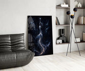 Celestial Mermaid Reaching for a Star Glass Wall Art
