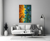 Autumn and Night Forest Swirl Post-Impressionist Glass Wall Art