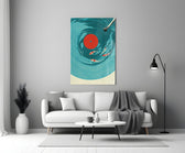 Vinyl Record Koi Pond Surreal Glass Wall Art