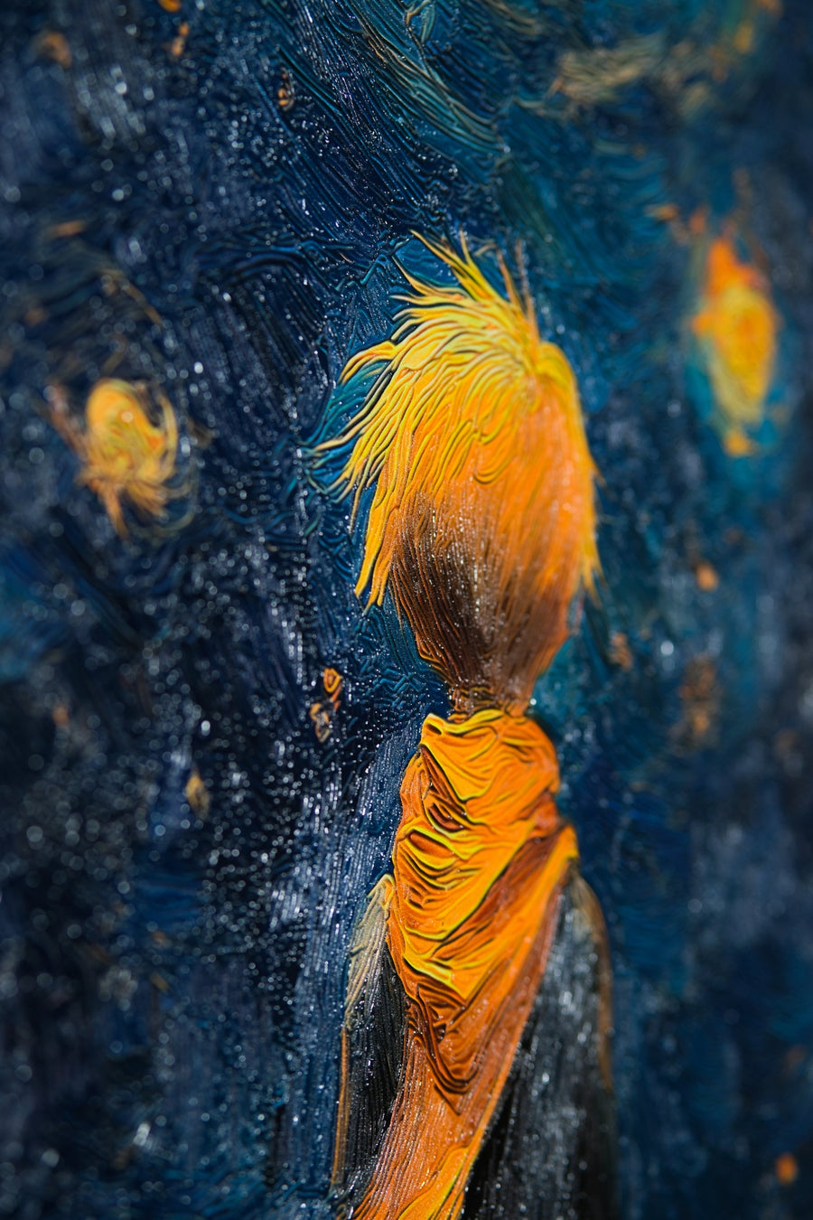 Starlit Wanderer – 3D Kabartmalı Parlak Lak Alüminyum Tablo