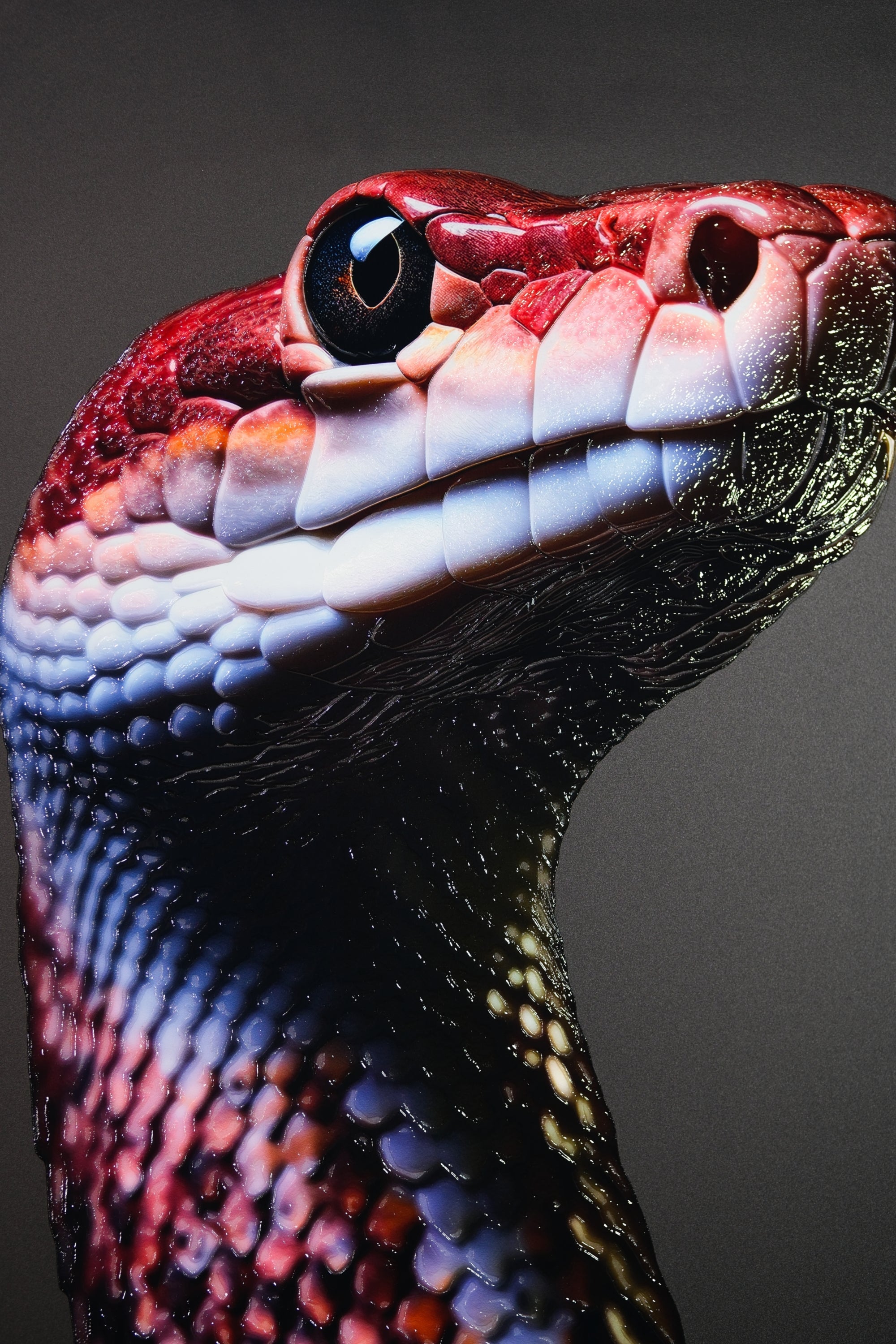 Siyah Zehir – 3D Kabartmalı Parlak Lak Alüminyum Tablo