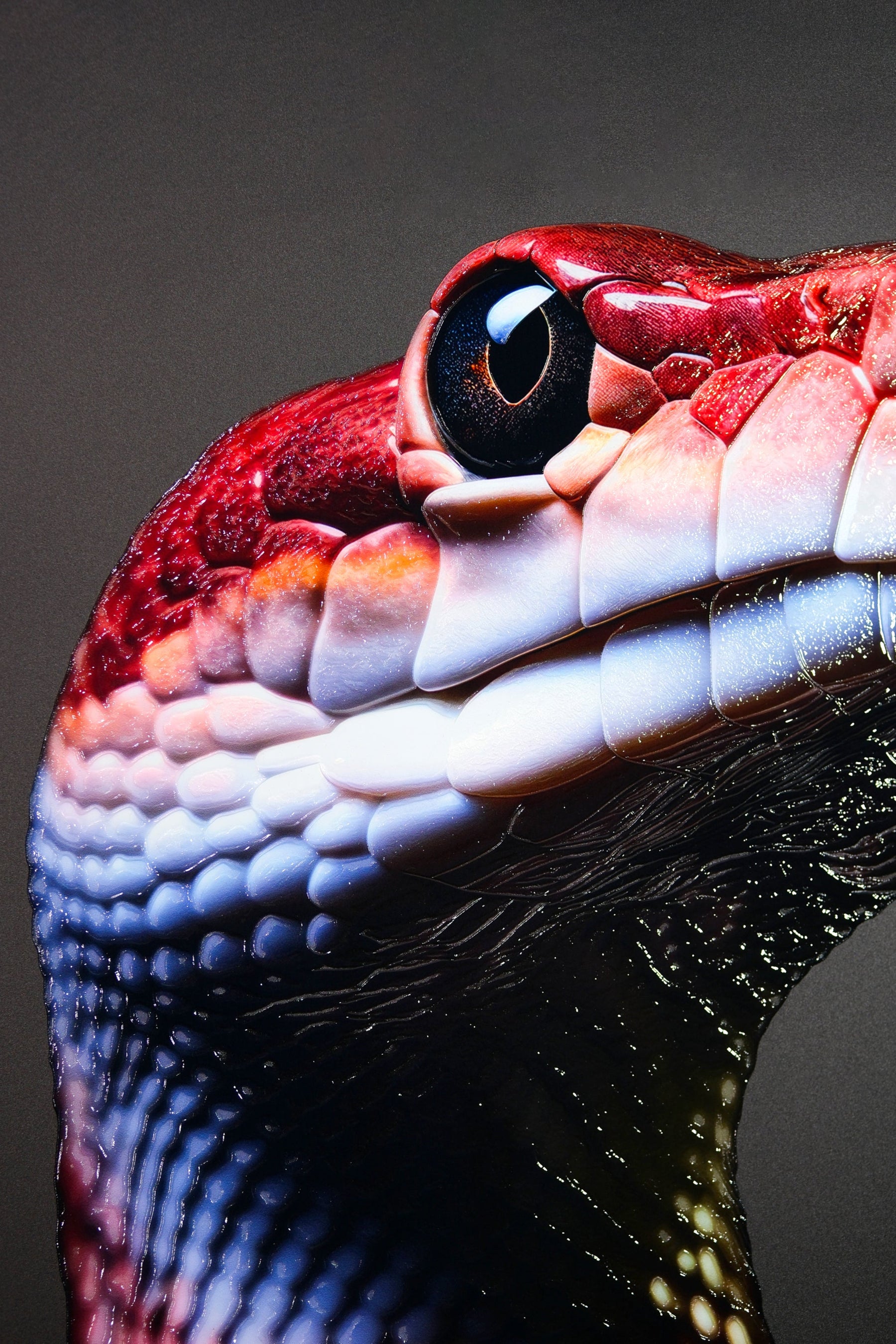 Siyah Zehir – 3D Kabartmalı Parlak Lak Alüminyum Tablo