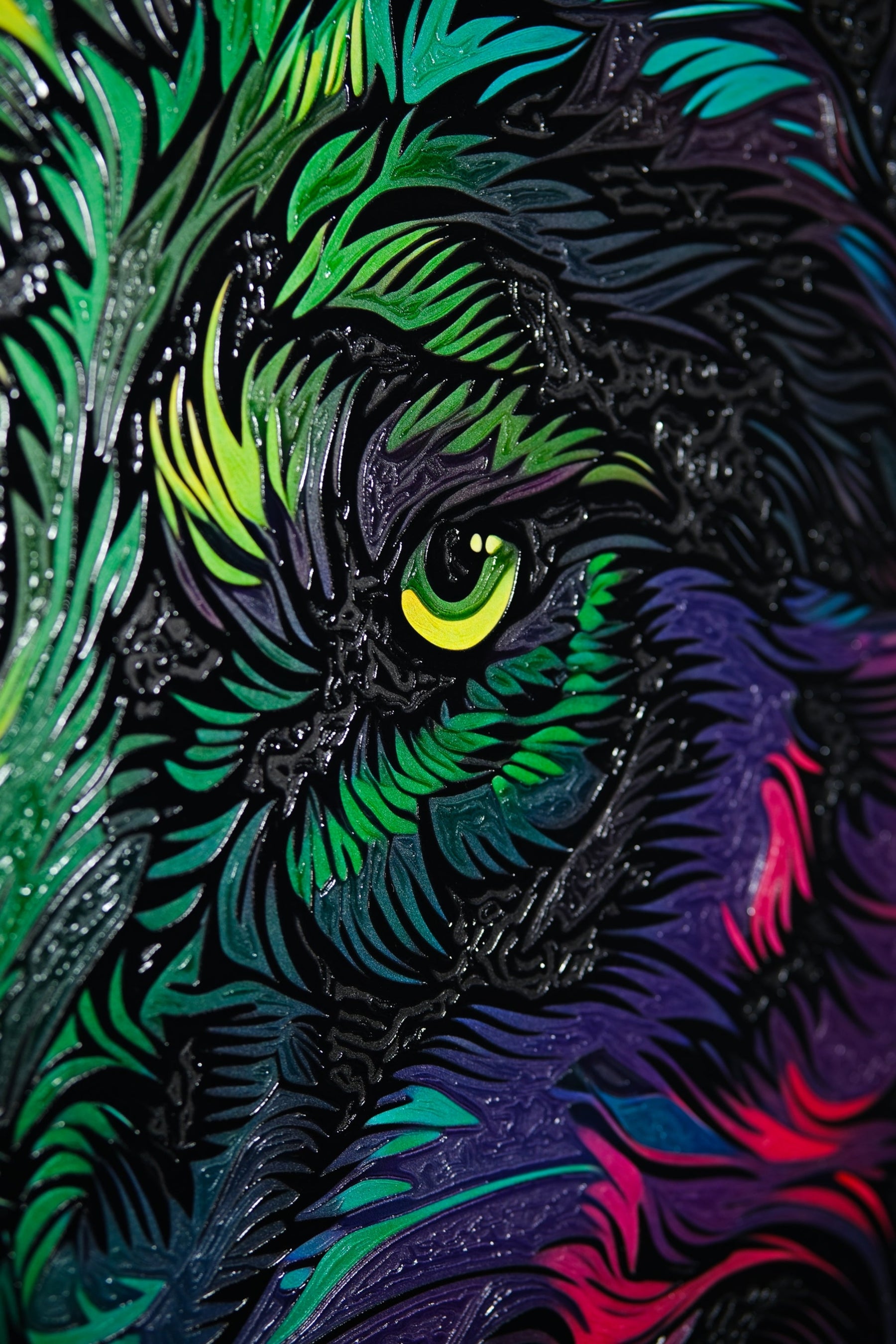 Alfa Kanopi – 3D Kabartmalı Parlak Lak Alüminyum Tablo