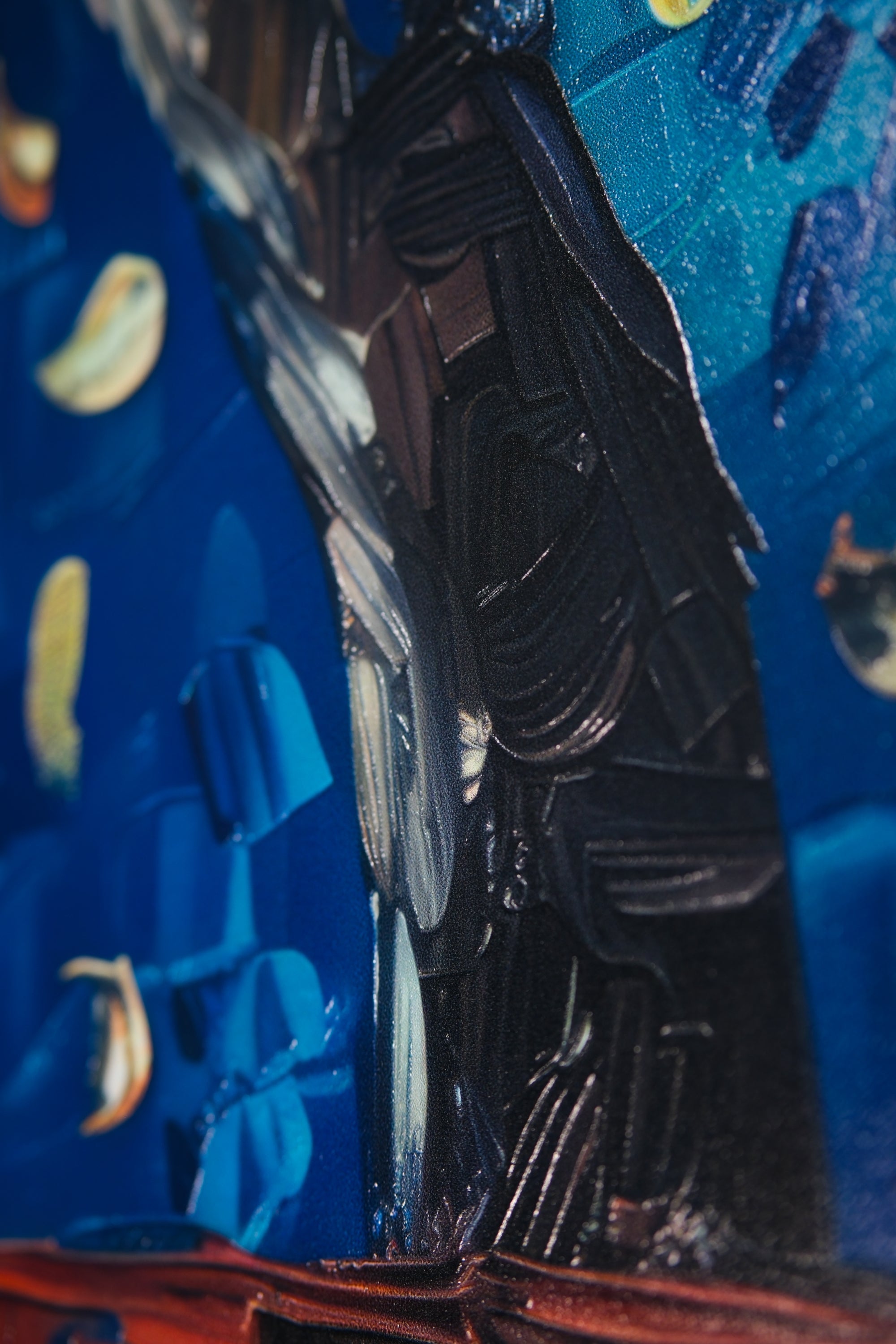 Dolunay Serenadı – 3D Kabartmalı Parlak Lak Alüminyum Tablo