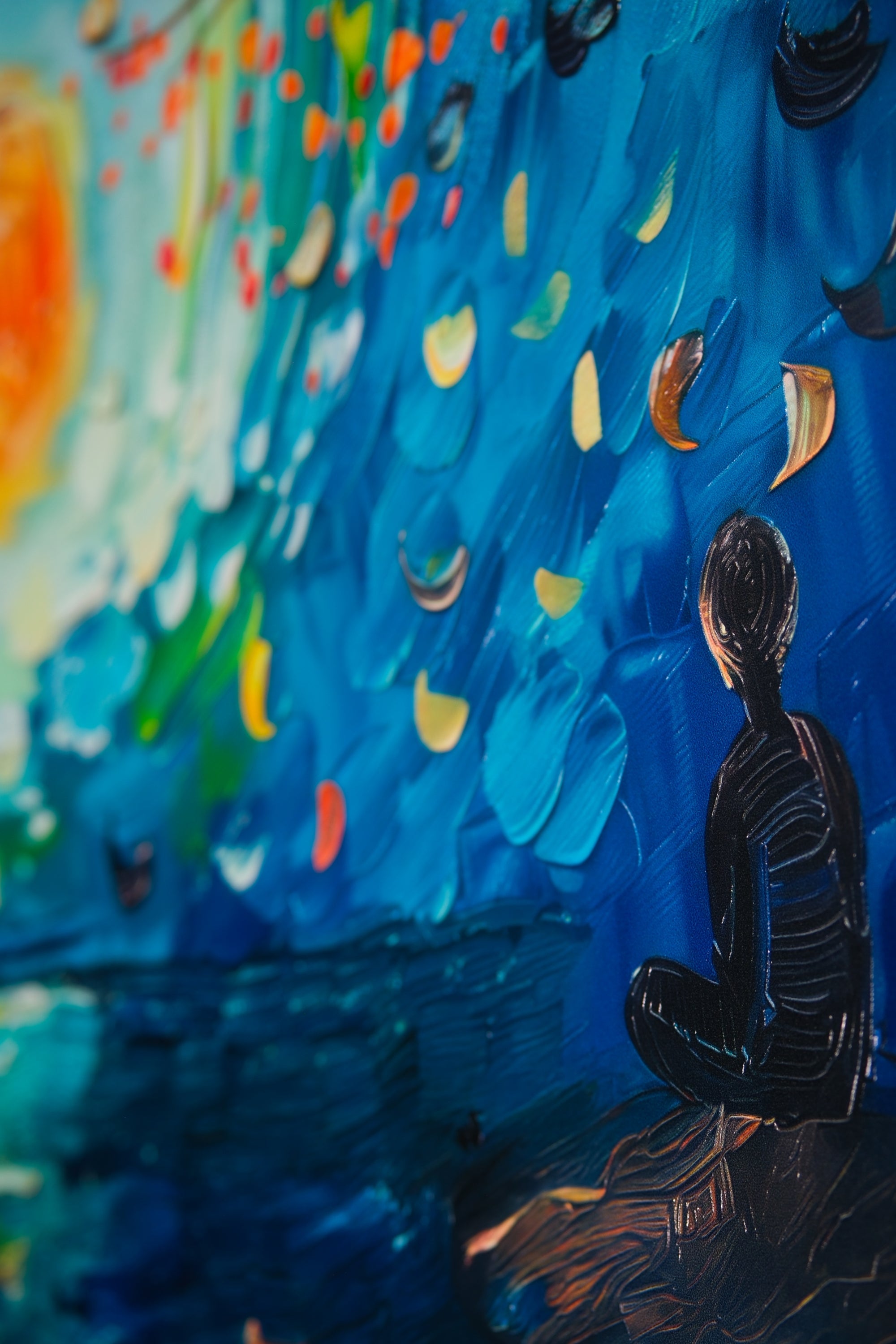 Dolunay Serenadı – 3D Kabartmalı Parlak Lak Alüminyum Tablo