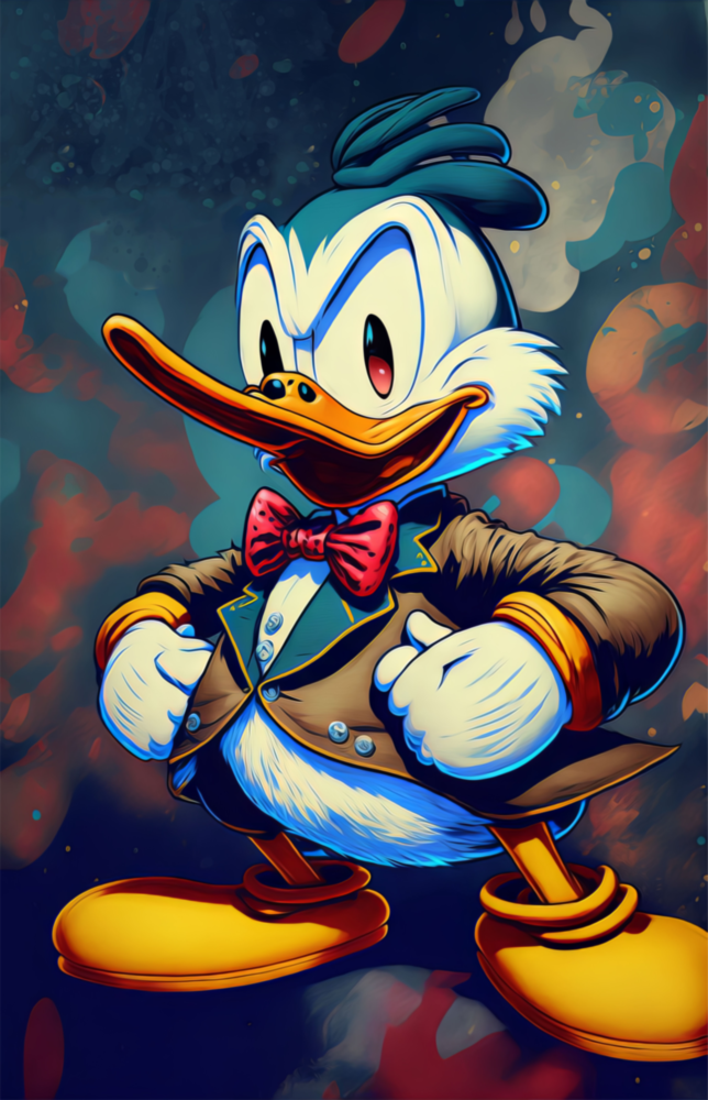 Donald Duck'ın Öfkesi Cam Tablo || Tasarımcı Koleksiyonu