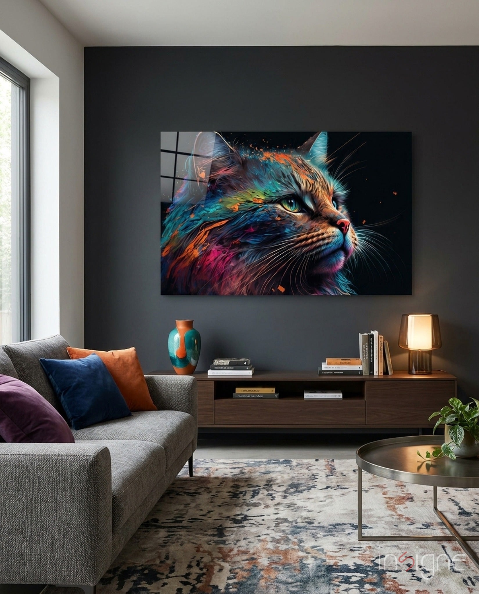 Renkli Kedi Cam Tablo || Tasarımcı Koleksiyonu