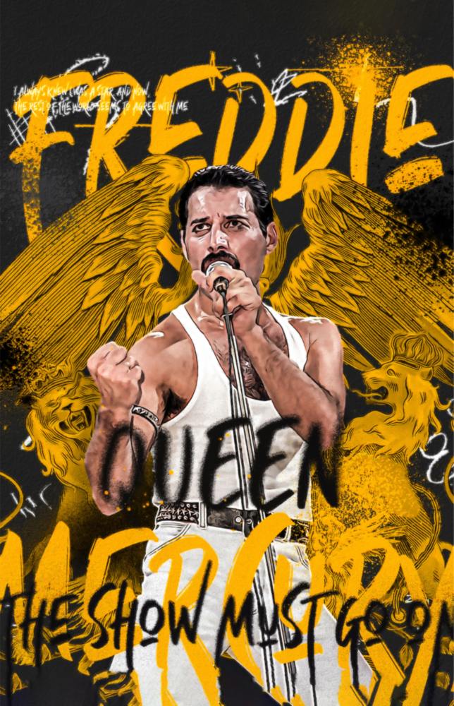 Freddie Mercury, Kraliçe Cam Tablo || Tasarımcı Koleksiyonu