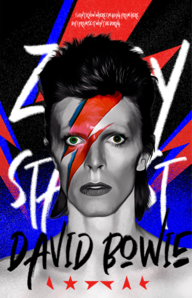 David Bowie Cam Tablo || Tasarımcı Koleksiyonu
