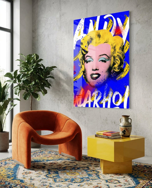 Pop Sanat ve Beyazperde Divası Cam Tablo || Tasarımcı Koleksiyonu
