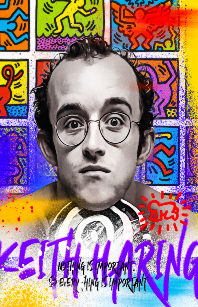 Keith Haring Cam Tablo || Tasarımcı Koleksiyonu