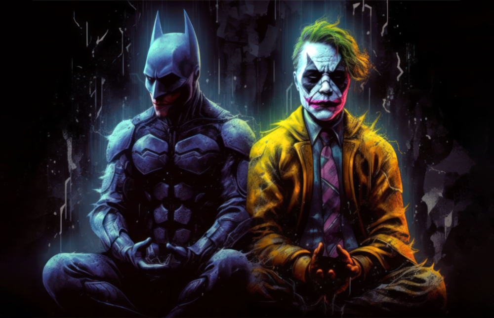 Batman ve Joker Barışıyor Cam Tablo || Tasarımcı Koleksiyonu