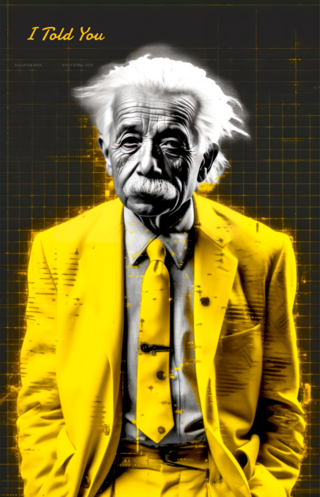 "Sana Söylemiştim" - Einstein Boyut 28,5" X 18 Cam Tablo || Tasarımcı Koleksiyonu