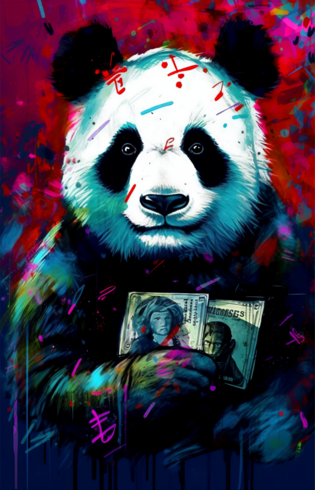Kitapsever Panda Cam Tablo || Tasarımcı Koleksiyonu