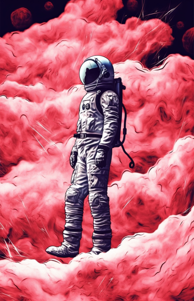 Pembe Gezegendeki Astronot Cam Tablo || Tasarımcı Koleksiyonu