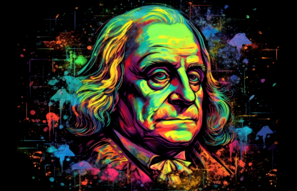 Benjamin Franklin Cam Tablo || Tasarımcı Koleksiyonu