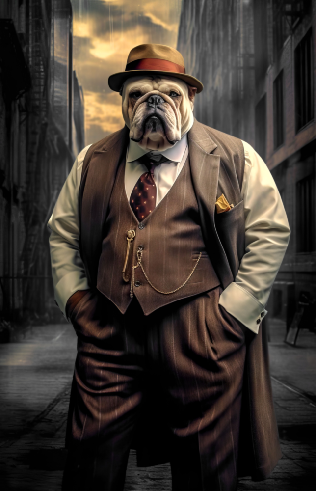 Takım Elbiseli Bulldog Cam Tablo || Tasarımcı Koleksiyonu