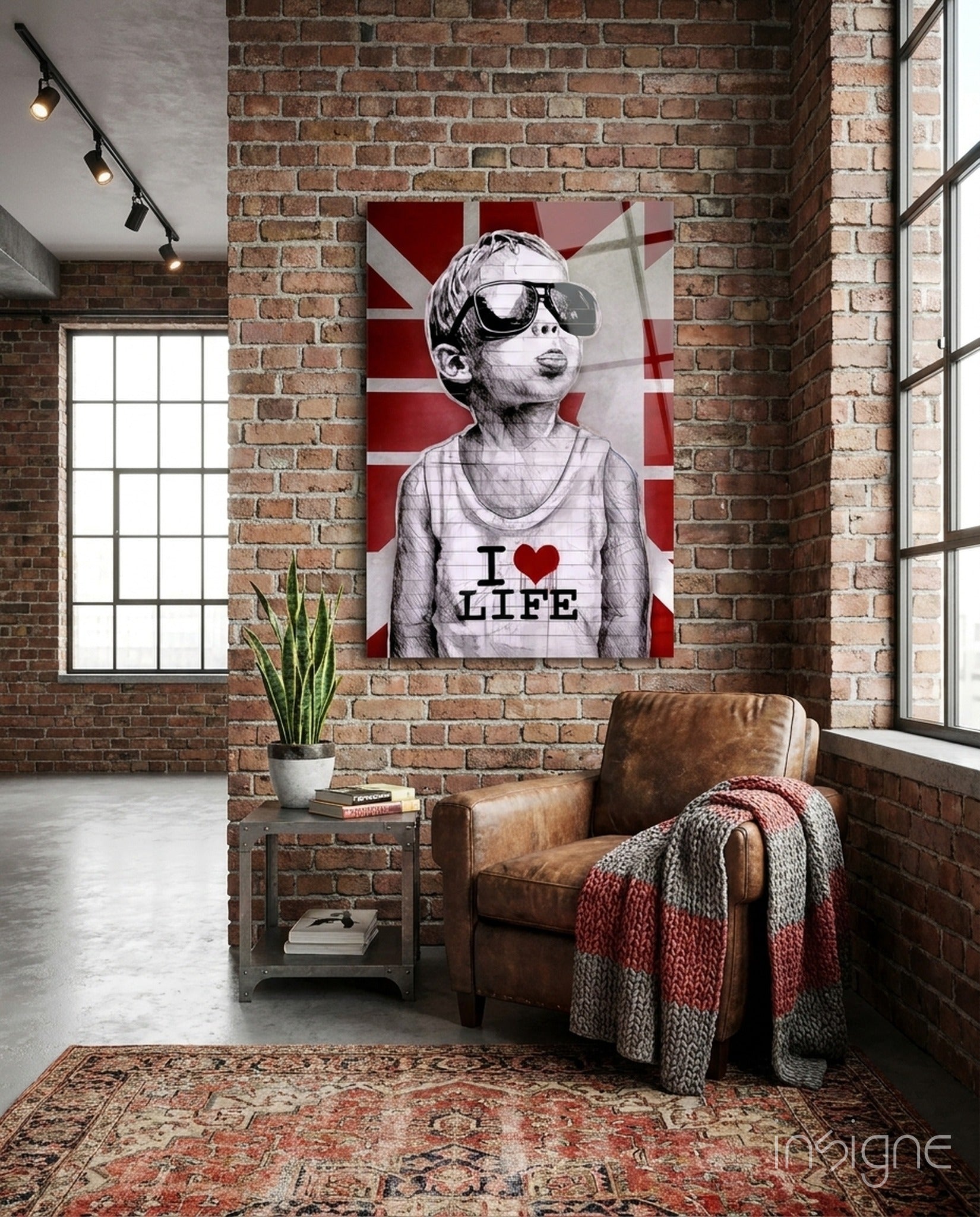 Hayatı seviyorum Cam Tablo || Tasarımcı Koleksiyonu