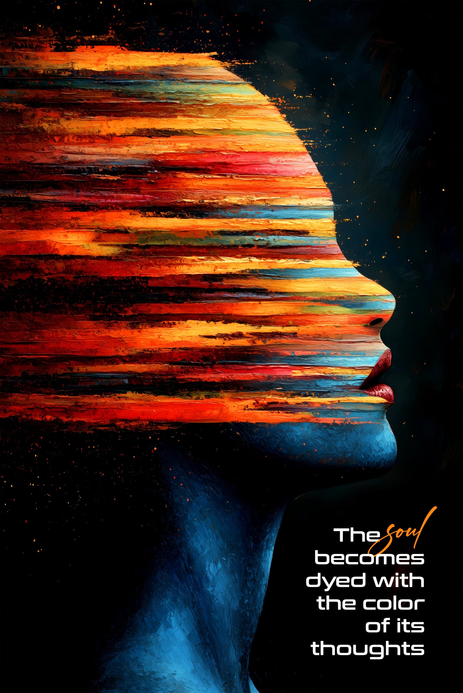 Renkli Düşünceler – 3D Kabartmalı Parlak Lak Alüminyum Tablo