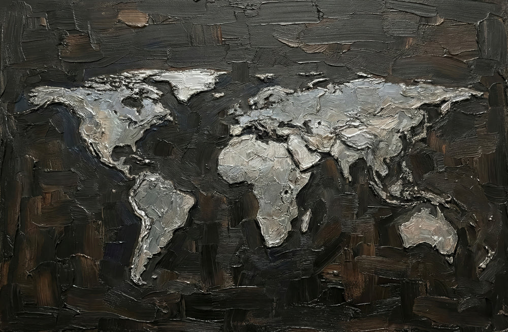Titanium Terra Impasto — 3D Kabartmalı Premium Duvar Sanatı