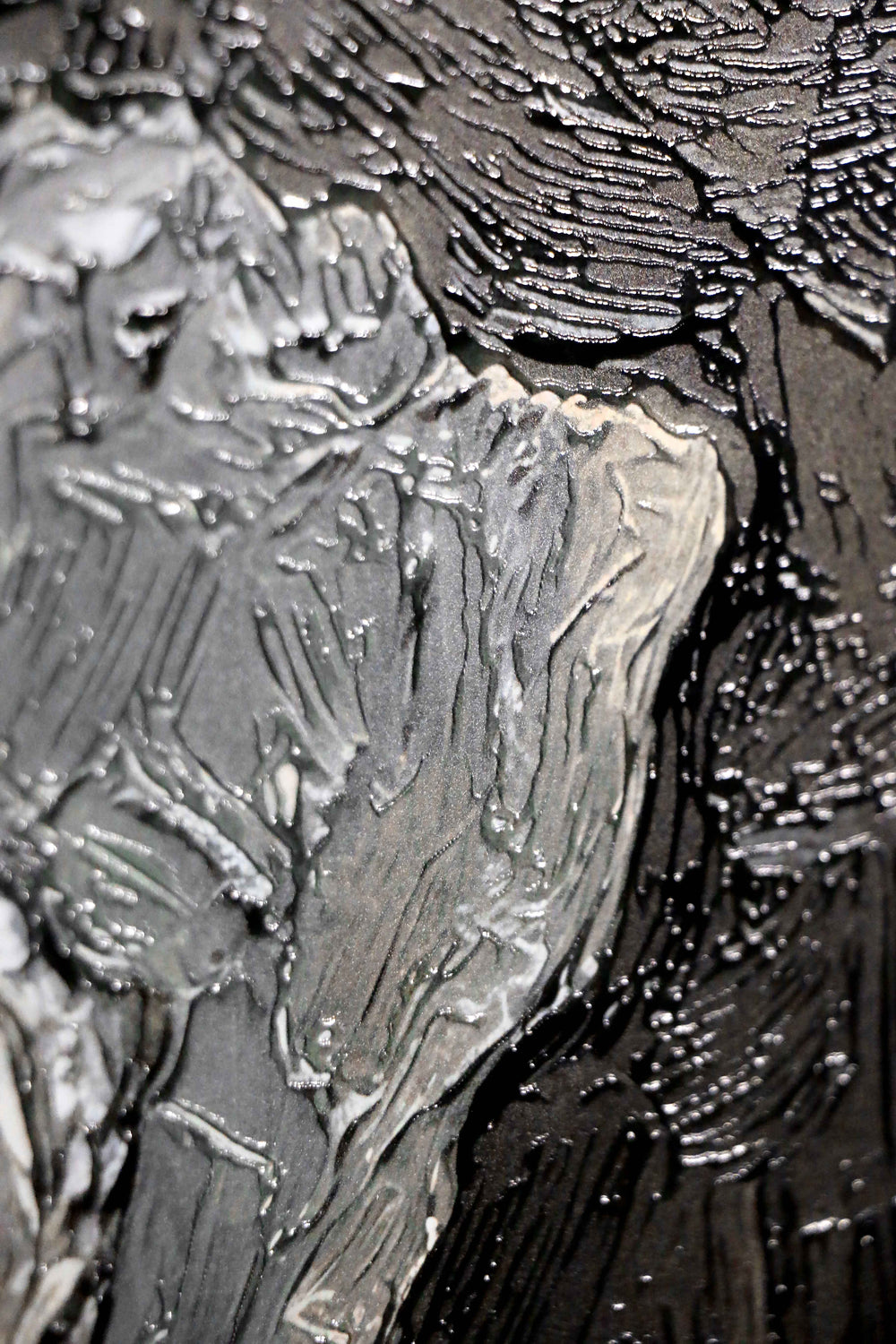Titanium Terra Impasto — 3D Kabartmalı Premium Duvar Sanatı