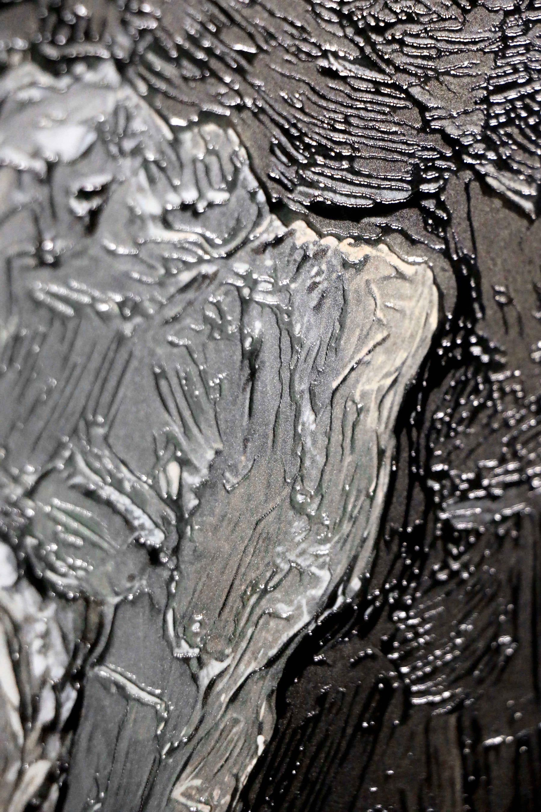 Titanium Terra Impasto — 3D Kabartmalı Premium Duvar Sanatı