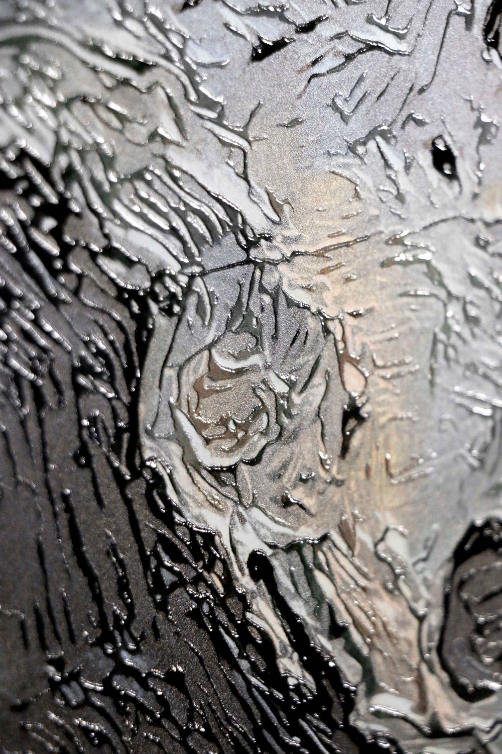 Titanium Terra Impasto — 3D Kabartmalı Premium Duvar Sanatı