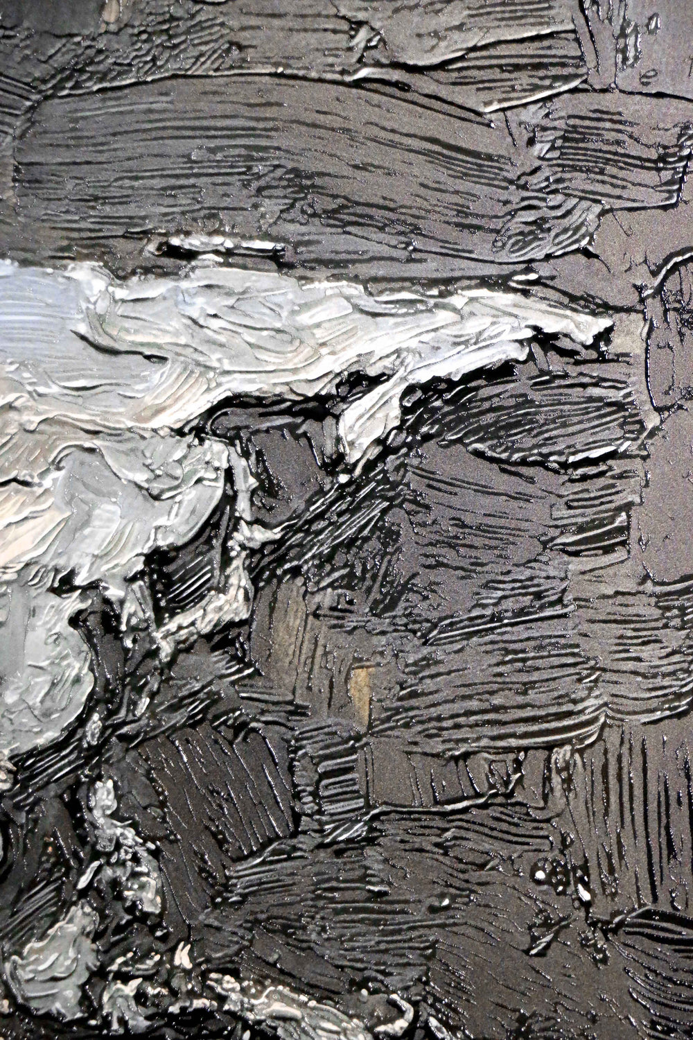 Titanium Terra Impasto — 3D Kabartmalı Premium Duvar Sanatı