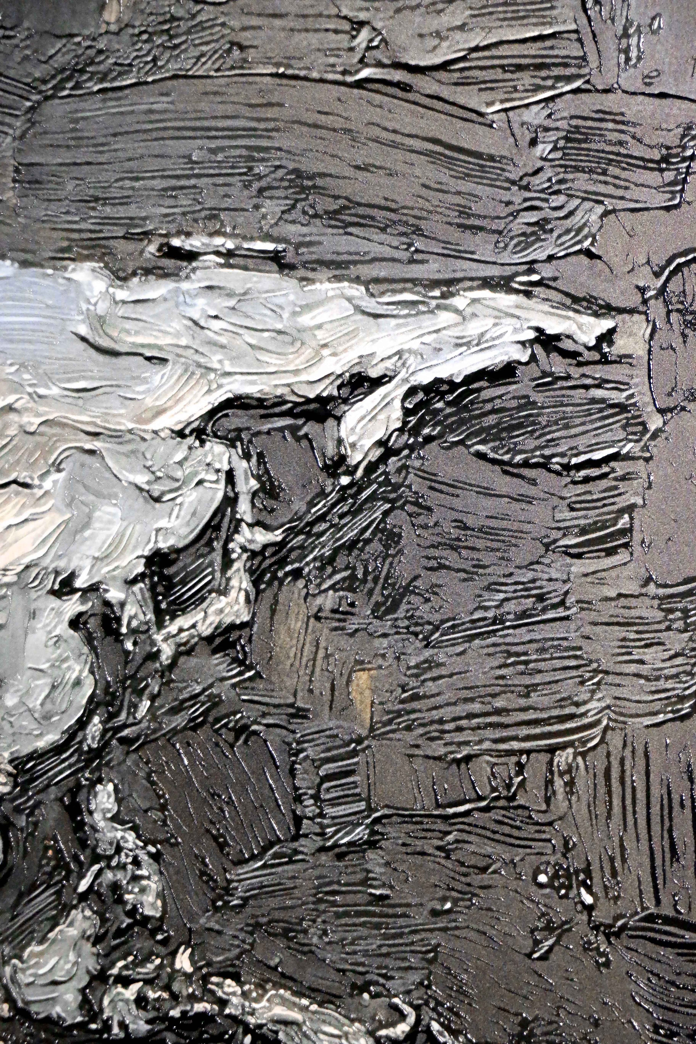 Titanium Terra Impasto — 3D Kabartmalı Premium Duvar Sanatı