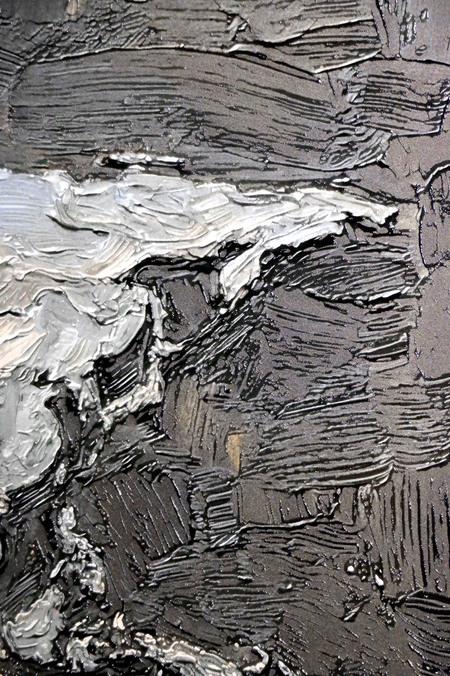 Titanium Terra Impasto — 3D Kabartmalı Premium Duvar Sanatı
