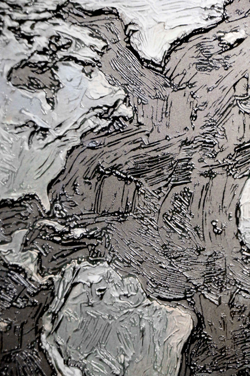 Titanium Terra Impasto — 3D Kabartmalı Premium Duvar Sanatı