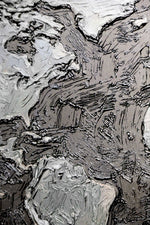 Titanium Terra Impasto — 3D Kabartmalı Premium Duvar Sanatı