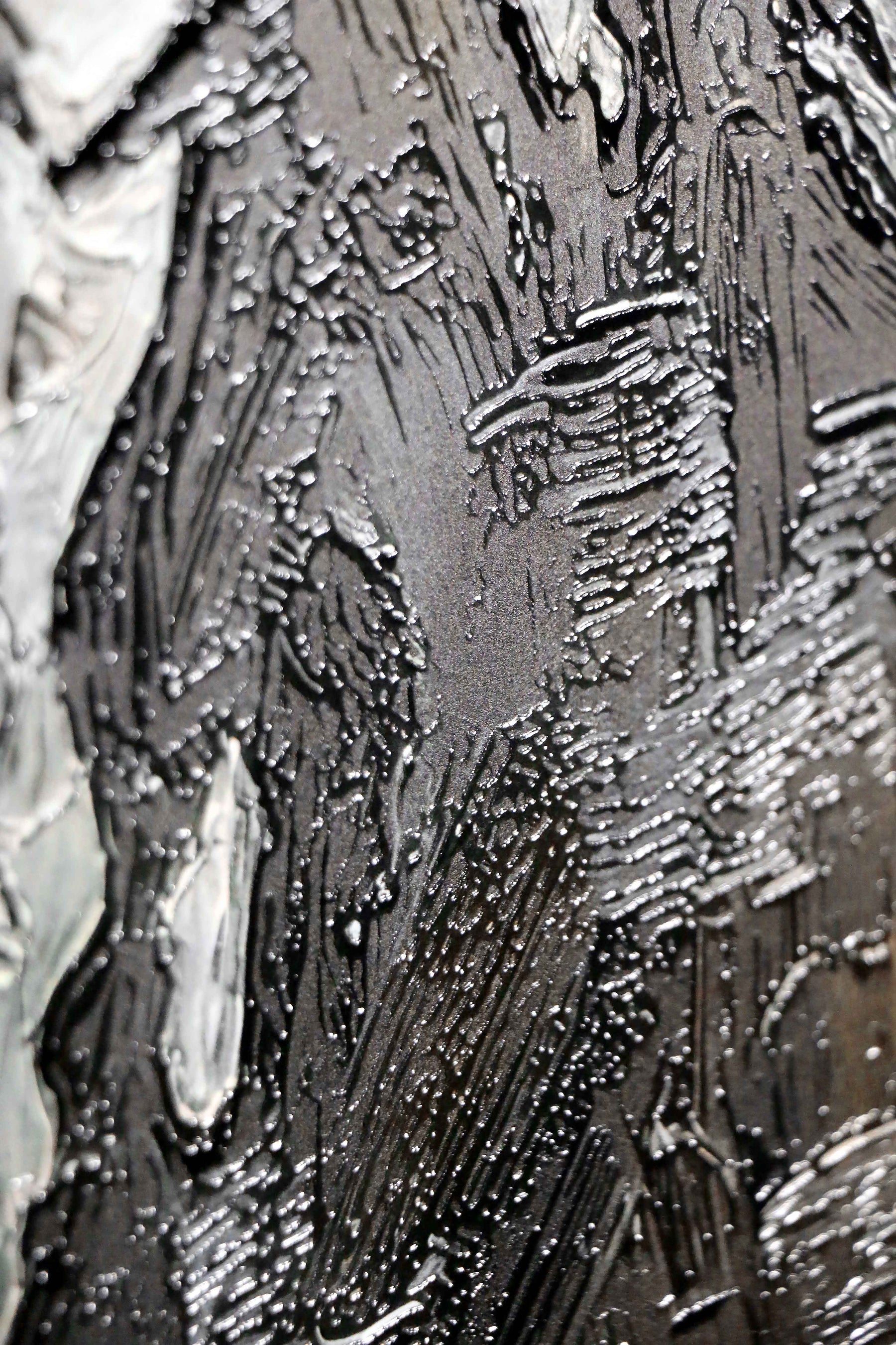 Titanium Terra Impasto — 3D Kabartmalı Premium Duvar Sanatı