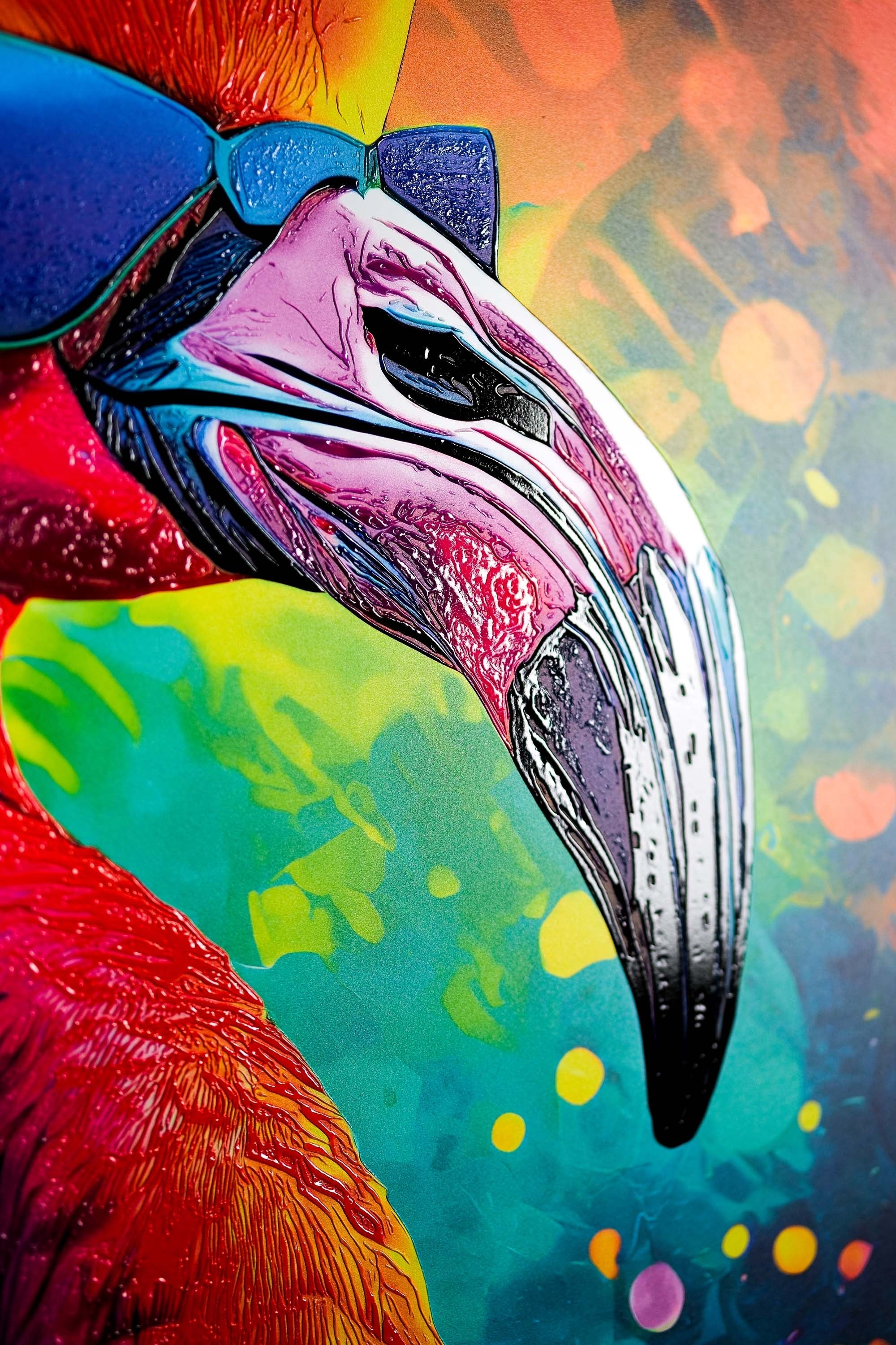 Flamingo Ritmi — 3D Kabartmalı Premium Duvar Sanatı
