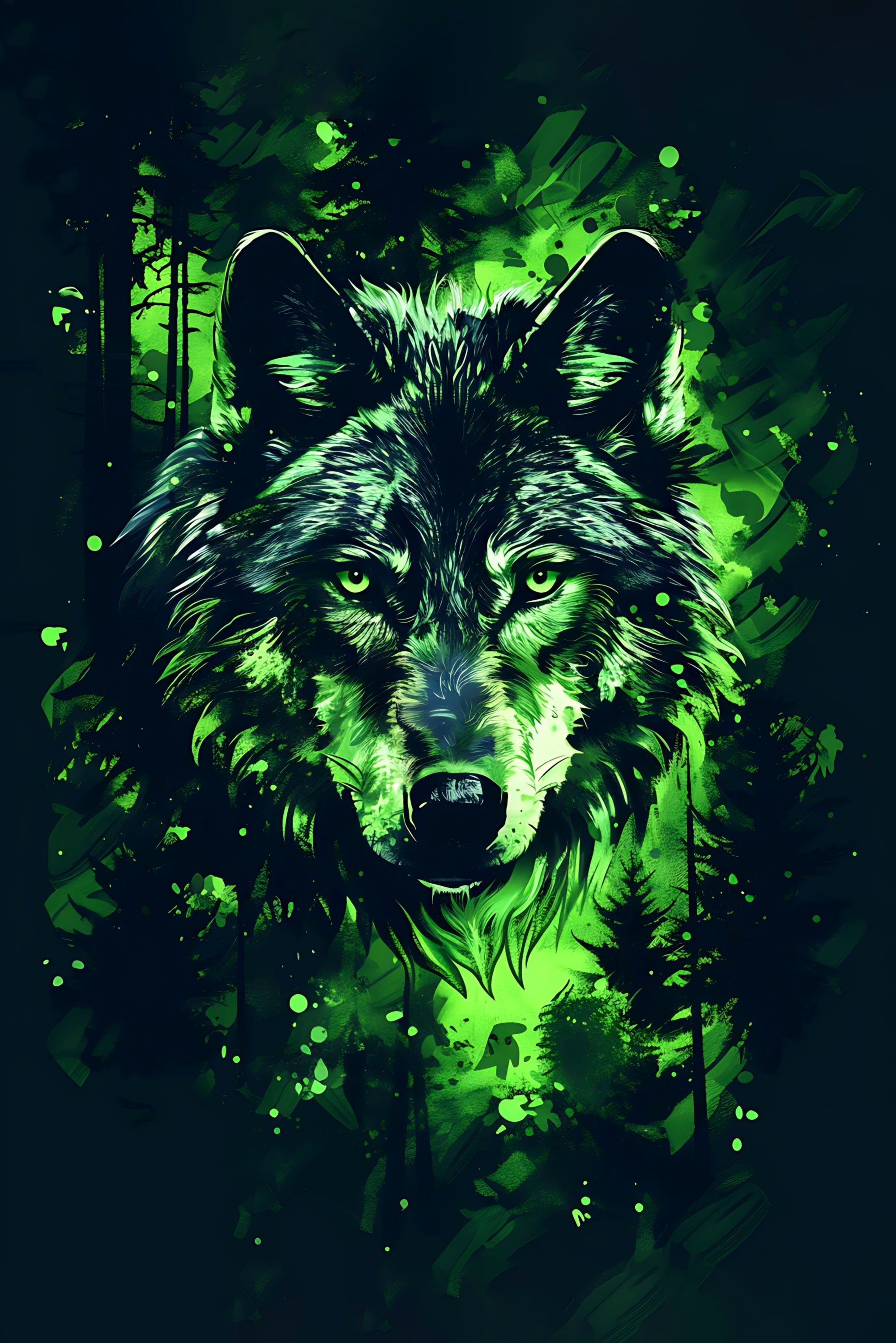 Orman Muhafızı – 3D Kabartmalı Parlak Lak Alüminyum Tablo