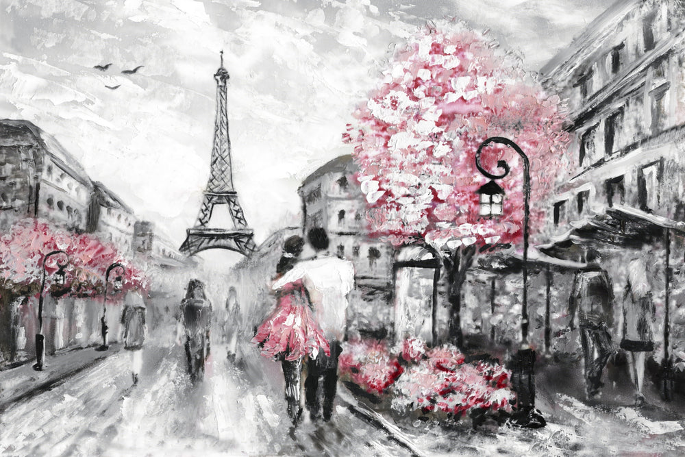 Paris in Bloom – 3D Kabartmalı, Yüksek Parlak Laklı Alüminyum Tablo