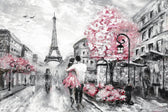 Paris in Bloom – 3D Kabartmalı, Yüksek Parlak Laklı Alüminyum Tablo