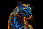 Neon Panther Pulse — 3D Kabartmalı Premium Duvar Sanatı