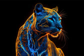 Neon Panther Pulse — 3D Kabartmalı Premium Duvar Sanatı